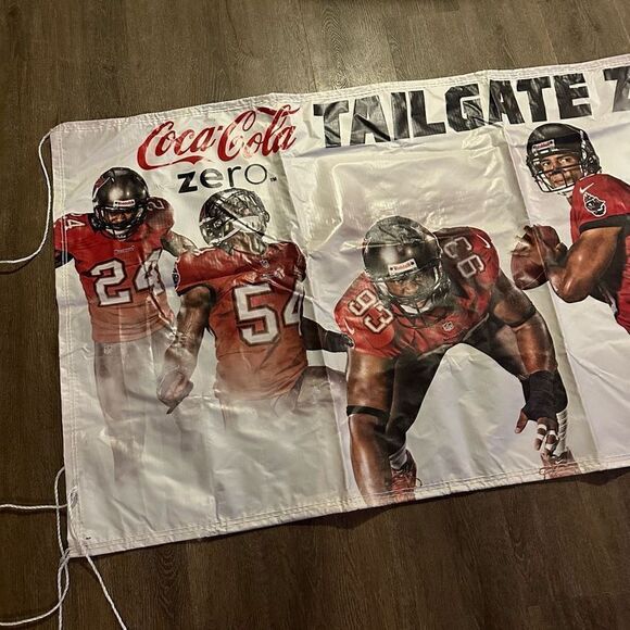 Tampa Bay Buccaneers Tailgate Man Cave Canvas  Coke Zero Large Banner 68”x34 - Picture 2 of 10